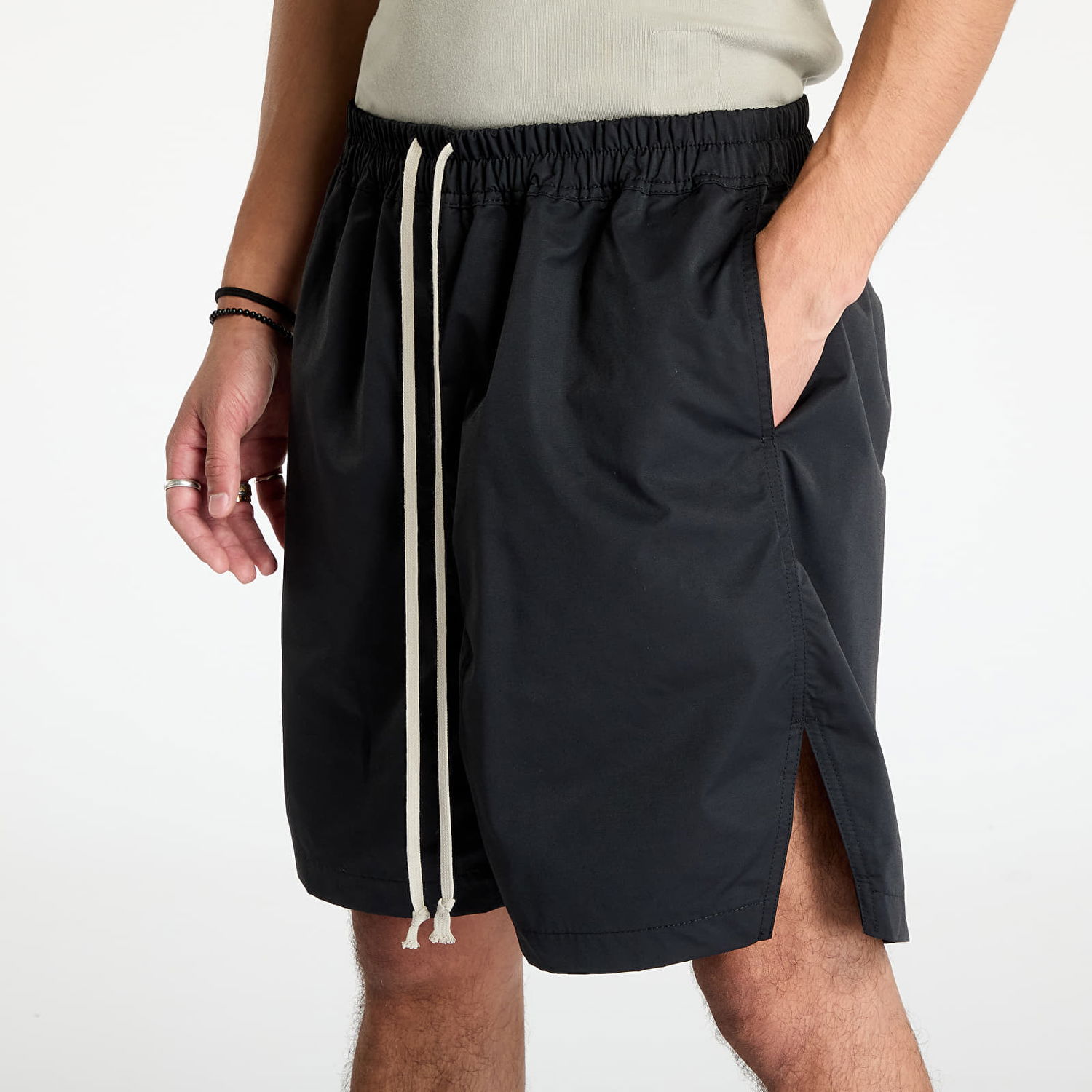 Šortky Rick Owens DRKSHDW Woven Long Boxers Shorts Black Čierna | DU02D2390 MU 09, 1