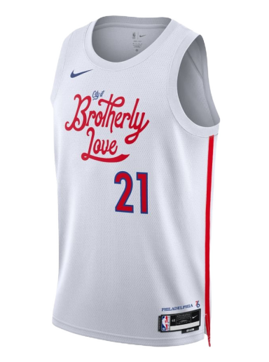 Dres Nike NBA Dri-FIT Joel Embiid Philadelphia 76ers City Edition 2022 Swingman Jersey Biela | DO9606-101