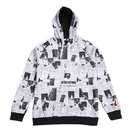 Mikina Jordan Jordan AJ Newspaper Silhouette Tribute Hoodie Biela | BQ5748-010