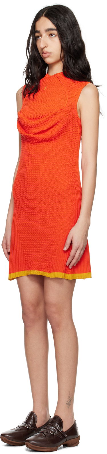 Šaty KIKO KOSTADINOV Kiko Kostadinov Vecto Knit Tunic Minidress Oranžová | KKWSS25KN03-94, 3