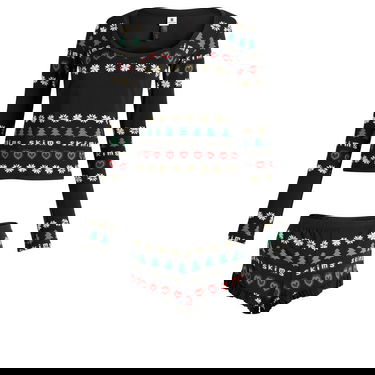 Pyžamo SKIMS SKIMS x CPFM Sleep Scoop Neck Top & Short Sleep Set Fairisle Čierna | ST-SET-10920W-OPF, 0