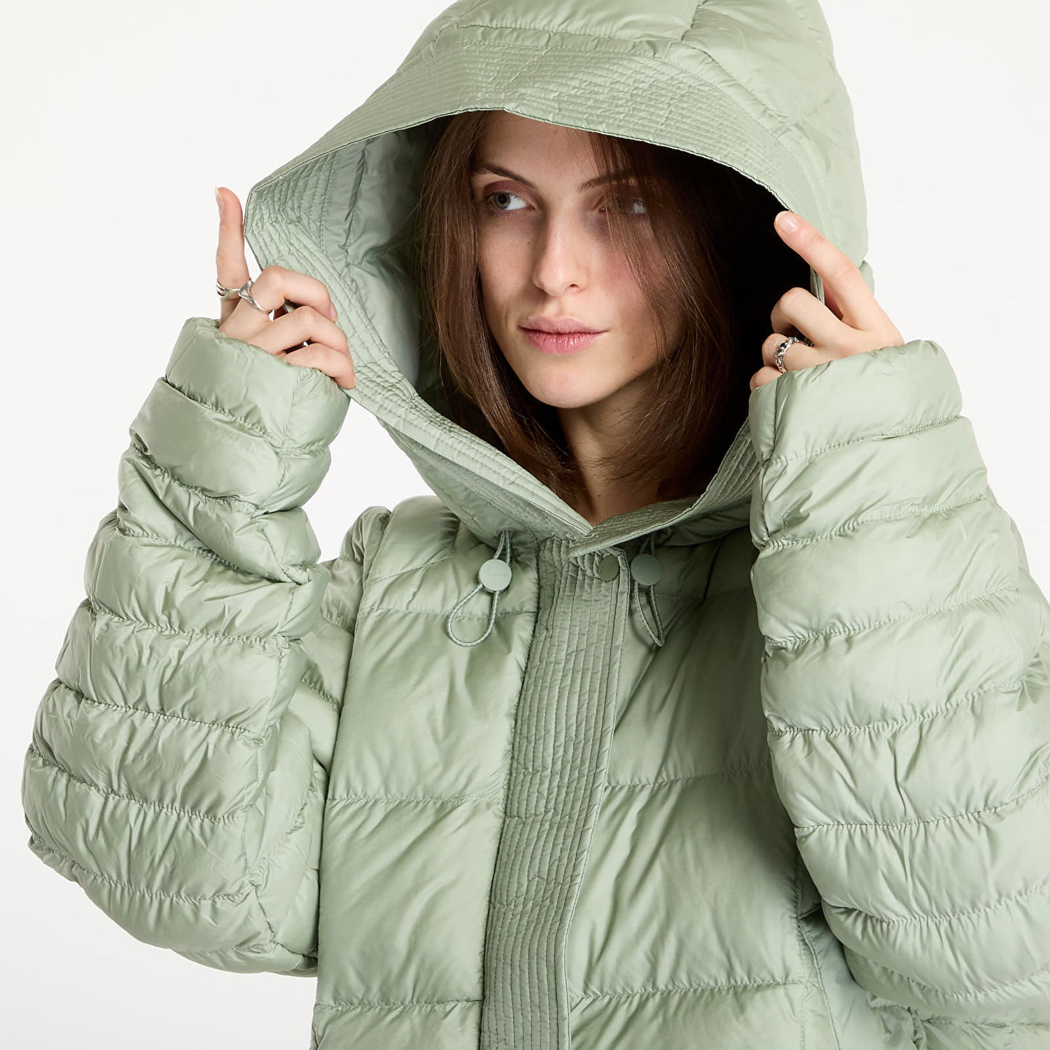 Prešívaná bunda Nike Sportswear Swoosh Puffer PrimaLoft® Therma-FIT Oversized Hooded Jacket Zelené | FB8729-370, 1