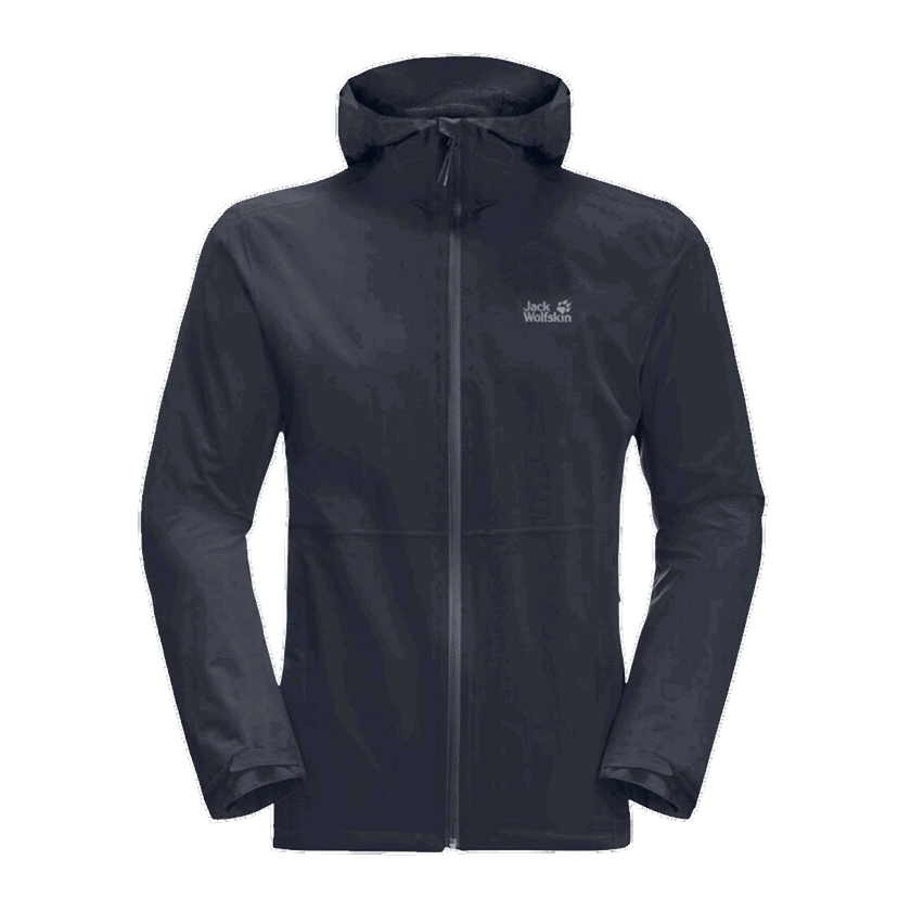 Vetrovka Jack Wolfskin PACK & GO Hooded Shell Jacket Čierna | 1111503-1010