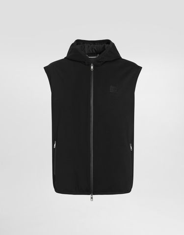 Vesta Dolce & Gabbana Dolce & Gabbana Technical Fabric Hooded Vest Čierna | G9AOGTFUGS1N0000, 0
