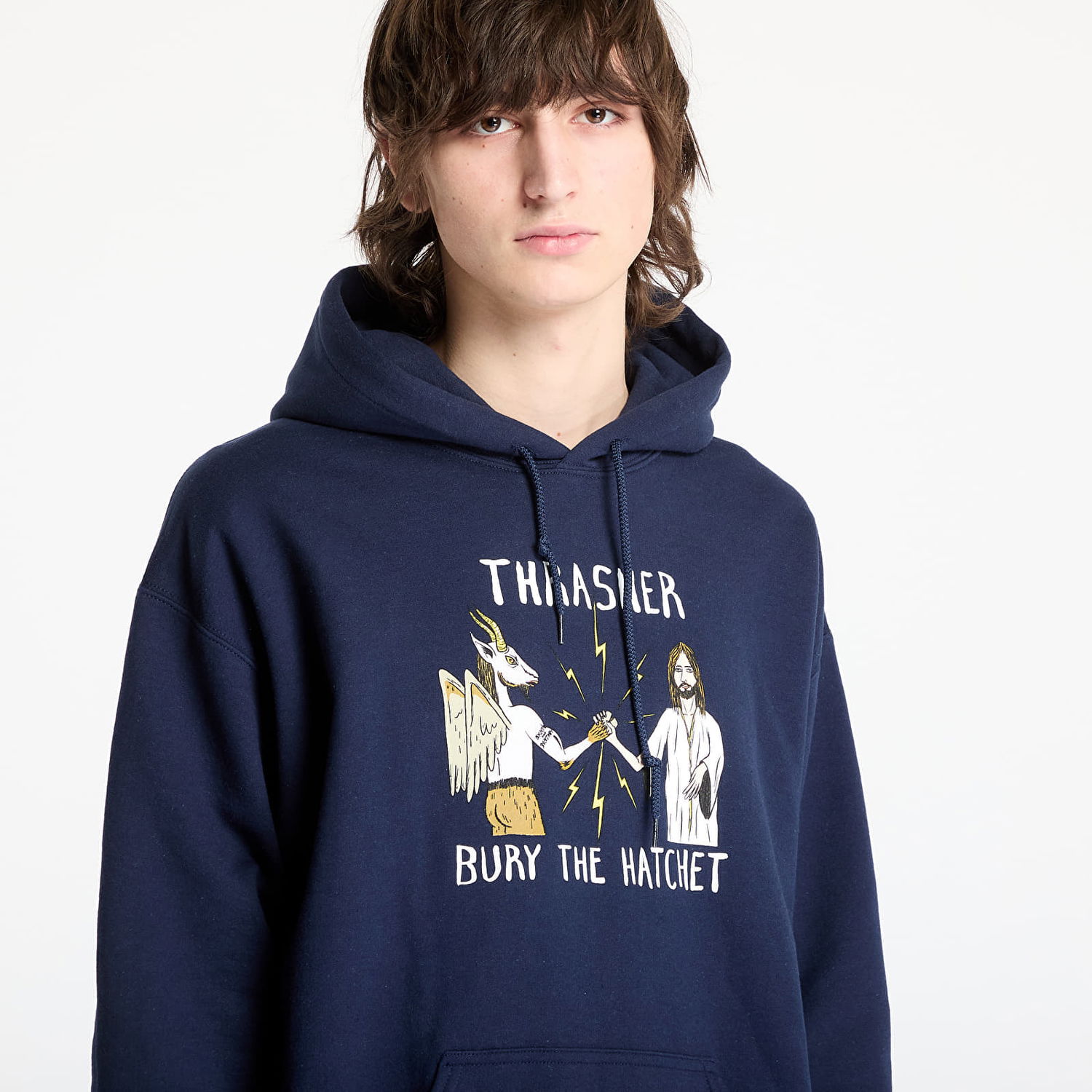 Mikina Thrasher Thrasher x Toy Machine B.T.H. Hoodie Navy | 145594NY, 1