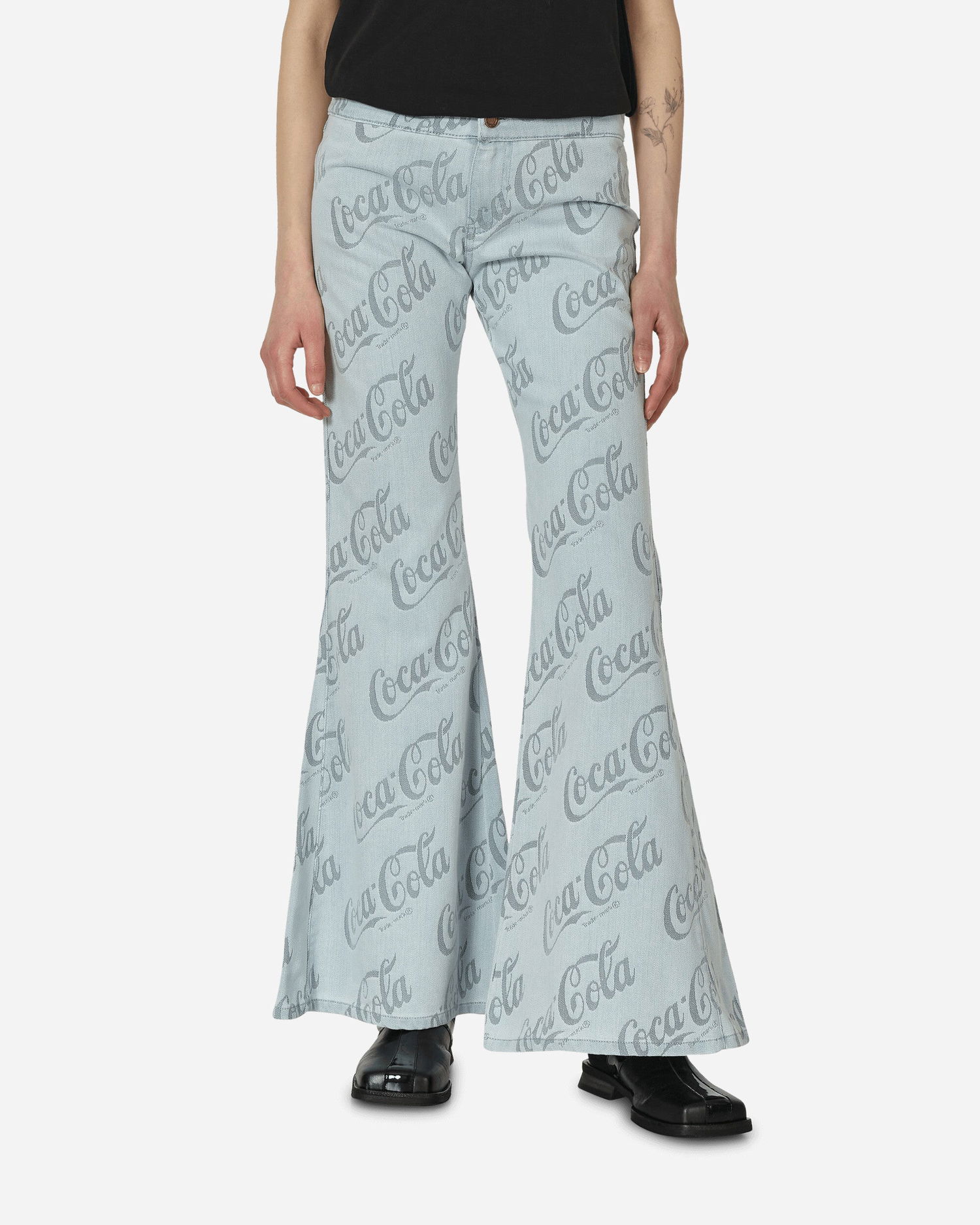 Džínsy ERL Jacquard Denim Flare Pants Modrá | ERL08P014 1, 0