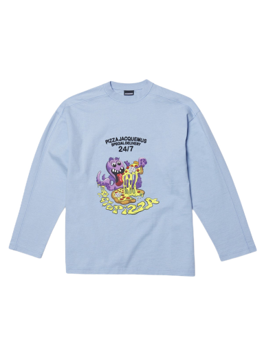 Tričko Jacquemus Le Octopizza Oversized Modrá | 226JS057-2102-3CB