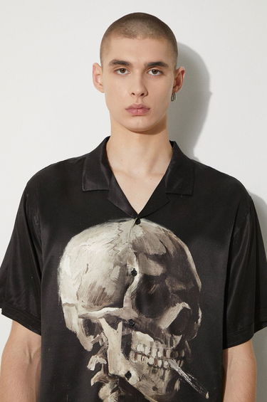 Košeľa Stampd STAMPD Skeleton Camp Collar Relaxed Fit Shirt Čierna | SLA.M3142BD.SKL, 4