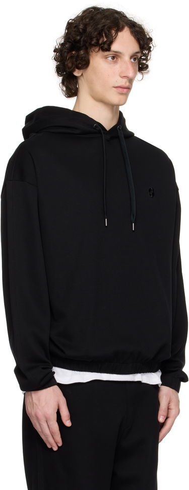 Mikina BOSS BOSS Relaxed-Fit Mercerized Cotton Hoodie Čierna | 50544099, 1