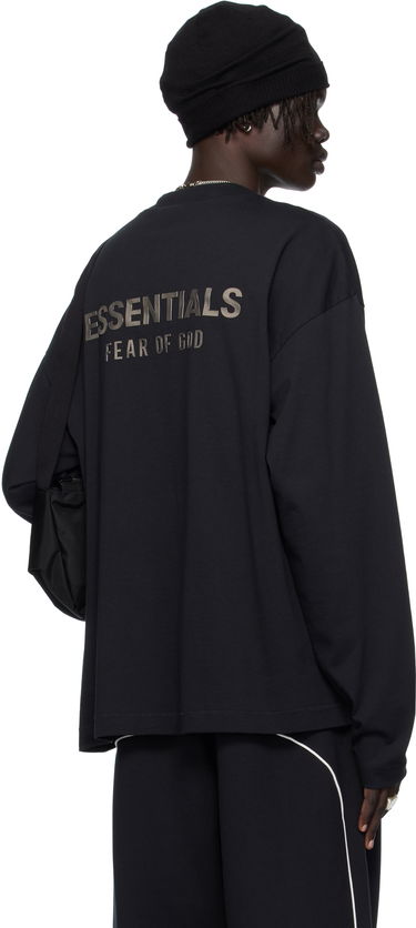 Tričko Fear of God ESSENTIALS Classic Fit Long Sleeve T-shirt Čierna | 125SP254200F, 2