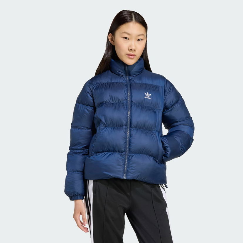 Prešívaná bunda adidas Performance Adicolor Short Puffer Jacket Modrá | JX2950