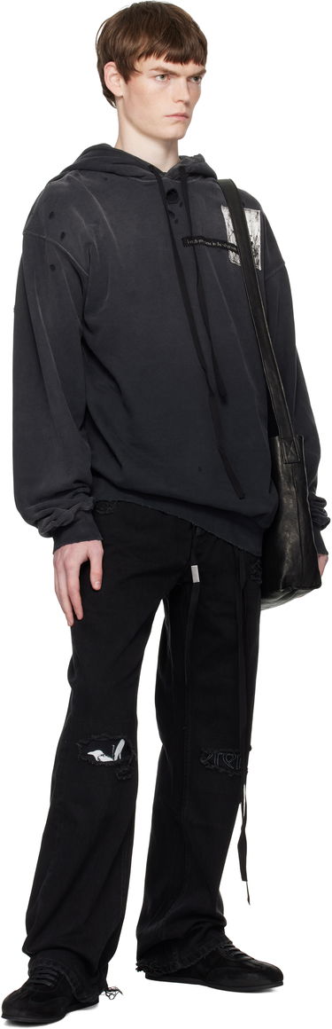 Mikina Ann Demeulemeester Ann Demeulemeester Distressed Comfort Hoodie Čierna | B0012871-FA640-098, 4