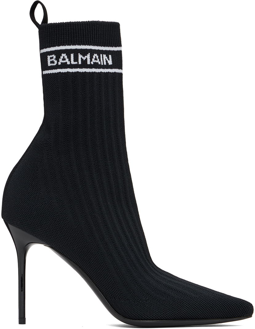 Oblečenie Balmain Balmain Skye Knit Sock Boots Čierna | CN0TA641TSKT
