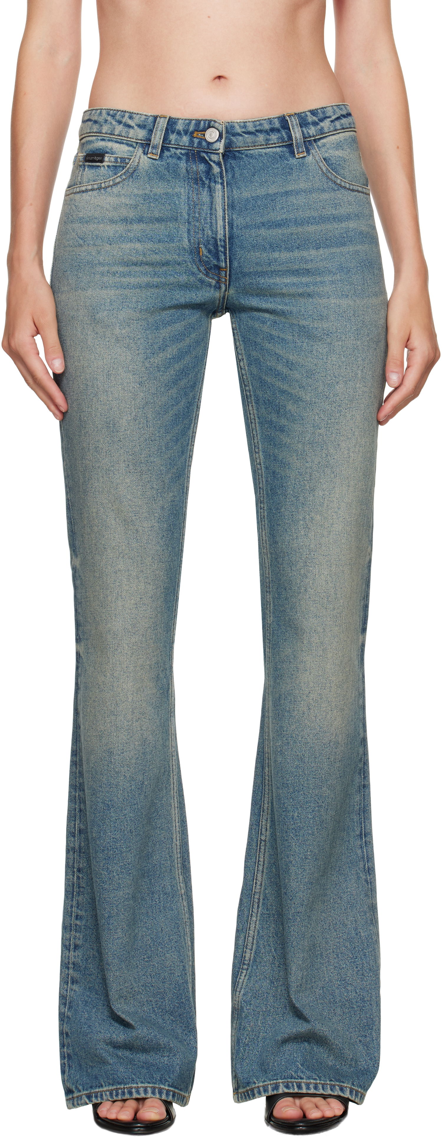 Džínsy Courrèges Courrèges Bootcut Jeans Modrá | VESDPA918DE0041, 0