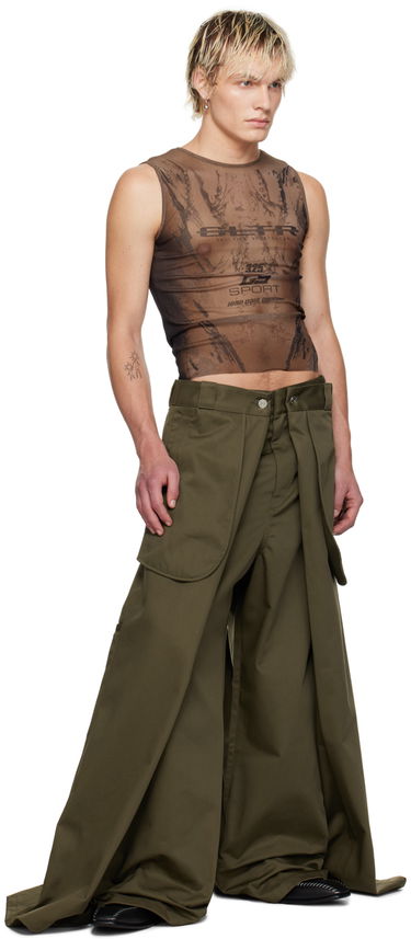 Nohavice Jean Paul Gaultier Jean Paul Gaultier x Shayne Oliver 'The Wrap' Wide-Leg Trousers Zelené | 24/27-F-PA113P-C048-41, 4