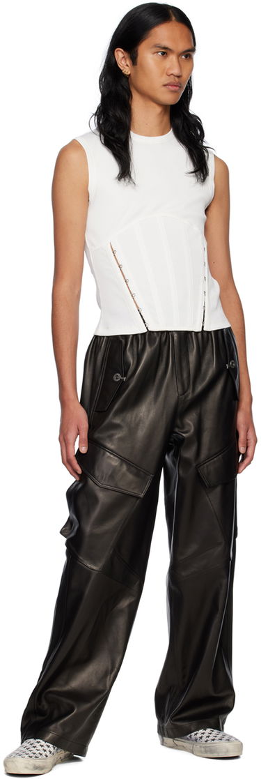 Tielko Dion Lee Ribbed Corset Tank Top Biela | C3088R23, 3