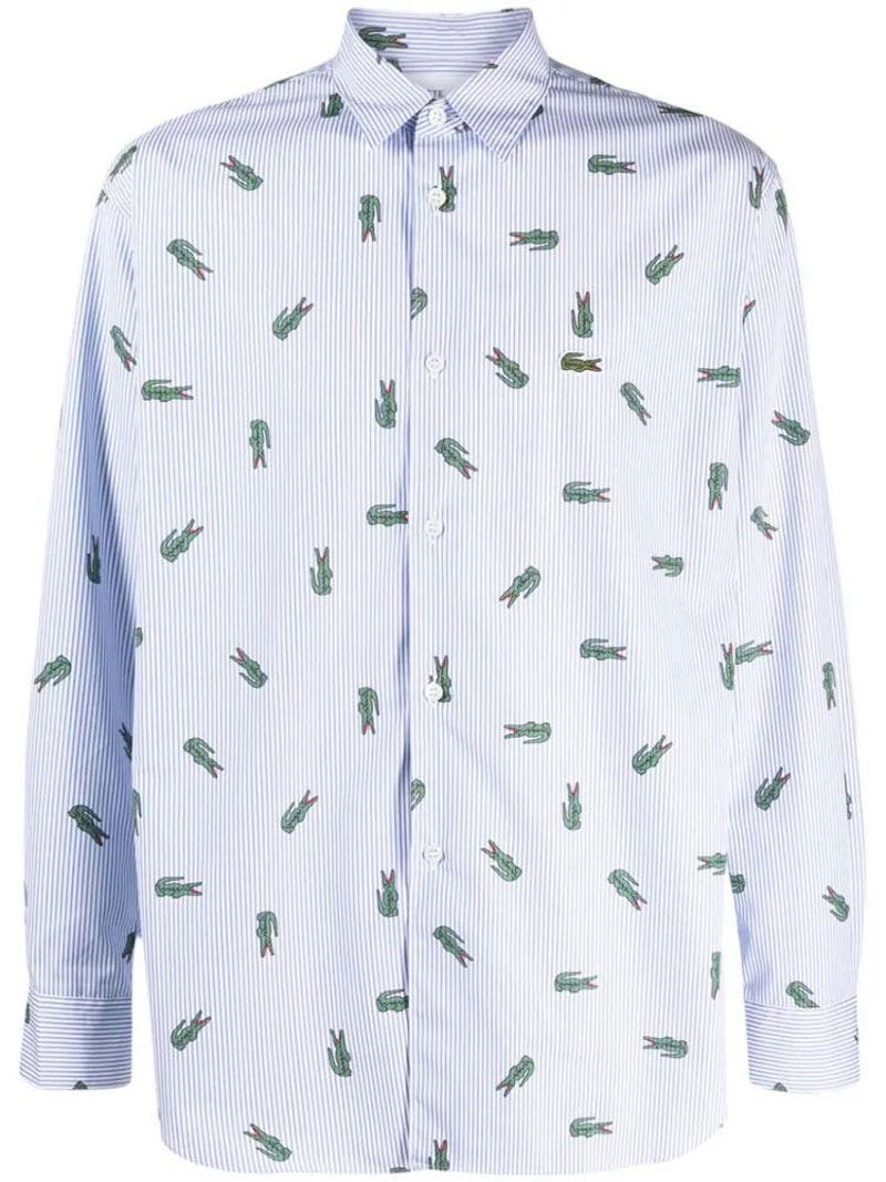 Košeľa Comme des Garçons Comme des Garcons x Lacoste Alligator-Print Button-Down Shirt Modrá | FL-B004-W23
