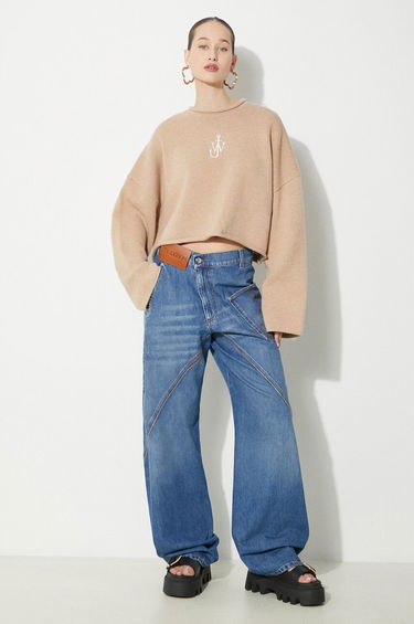 Sveter JW Anderson JW Anderson Cropped Anchor Jumper Béžová | KW1121.YN0264.132, 1