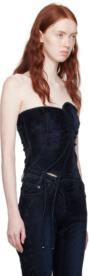 Tielko Ottolinger Ottolinger Asymmetric Denim Tank Top Navy | 1703410, 1