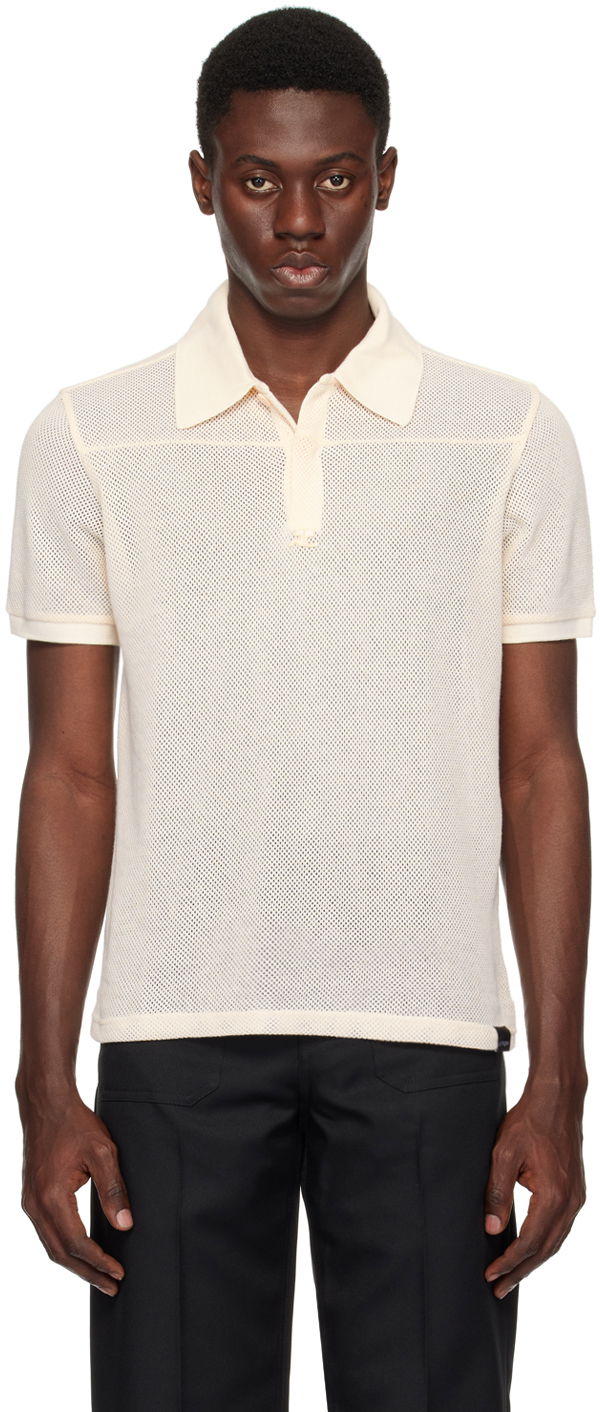 Polo tričko Courrèges Mesh Knit Polo Béžová | 124JPO025JS0069, 0