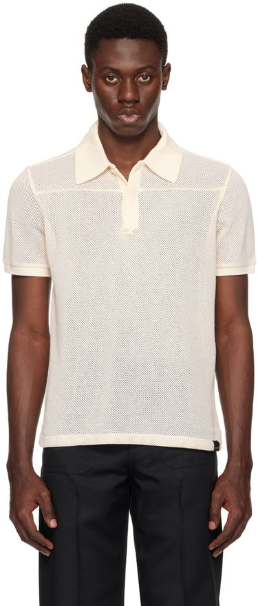 Polo tričko Courrèges Mesh Knit Polo Béžová | 124JPO025JS0069, 0