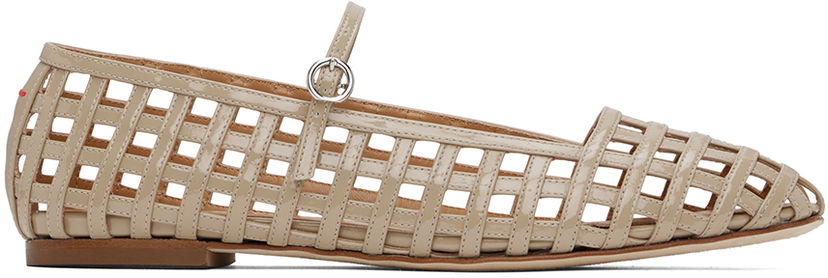 Starostlivosť o obuv Aeyde Aeyde Uma Caged Mary-Jane Ballerina Flats Béžová | A11-FL-RKLS8 FL68-FW24-957-066