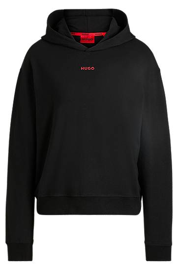 Mikina BOSS HUGO Relaxed-Fit Stretch Jersey Hoodie Čierna | 50490594, 0