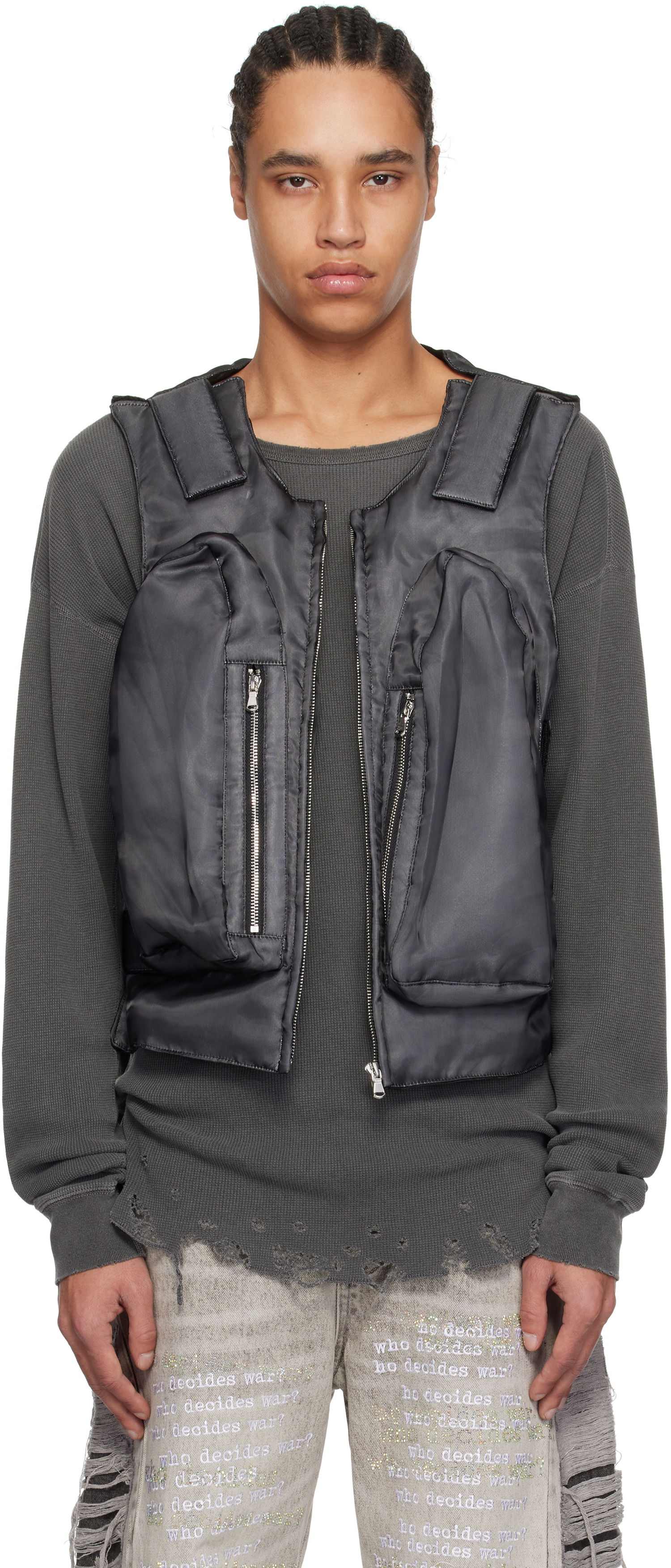 Vesta Who Decides War Who Decides War Organza Bullet Point Vest Čierna | 1131360002SS25, 0