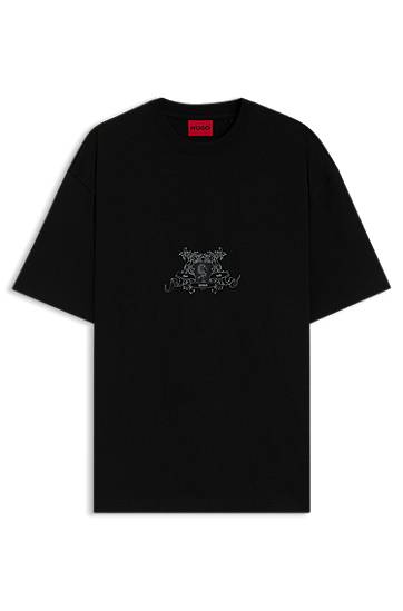 Tričko BOSS Collegiate Logo T-Shirt Čierna | 50542817, 0