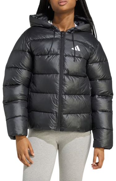Prešívaná bunda adidas Originals Essentials Climawarm Synthetic Down Puffer Hooded Jacket Čierna | jv7767, 0