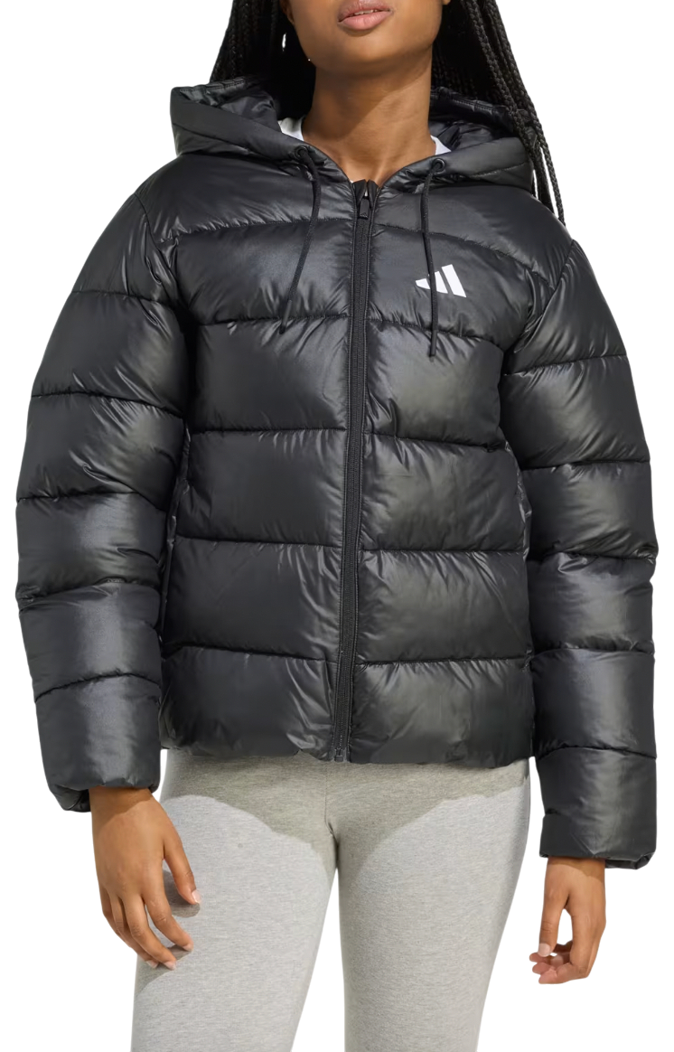 Prešívaná bunda adidas Originals Essentials Climawarm Synthetic Down Puffer Hooded Jacket Čierna | jv7767