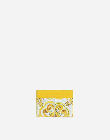 Peňaženka Dolce & Gabbana Printed Leather Card Holder Žltá | BI0330AQ240HG3OB, 2