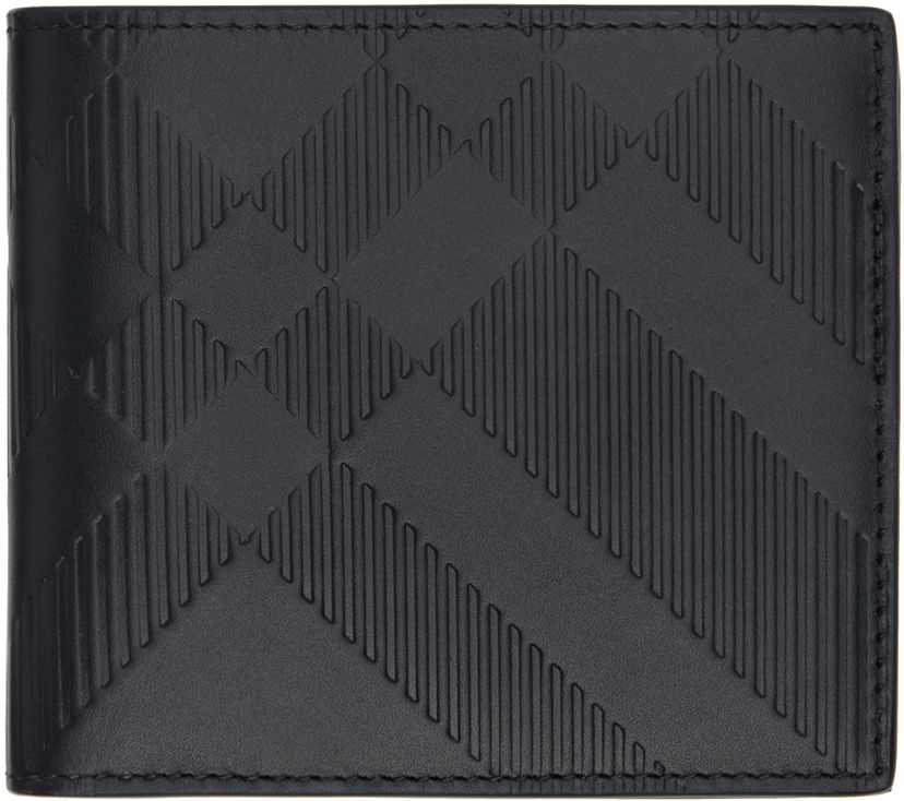 Peňaženka Burberry Black Embossed Check Bifold Wallet Čierna | 8078355