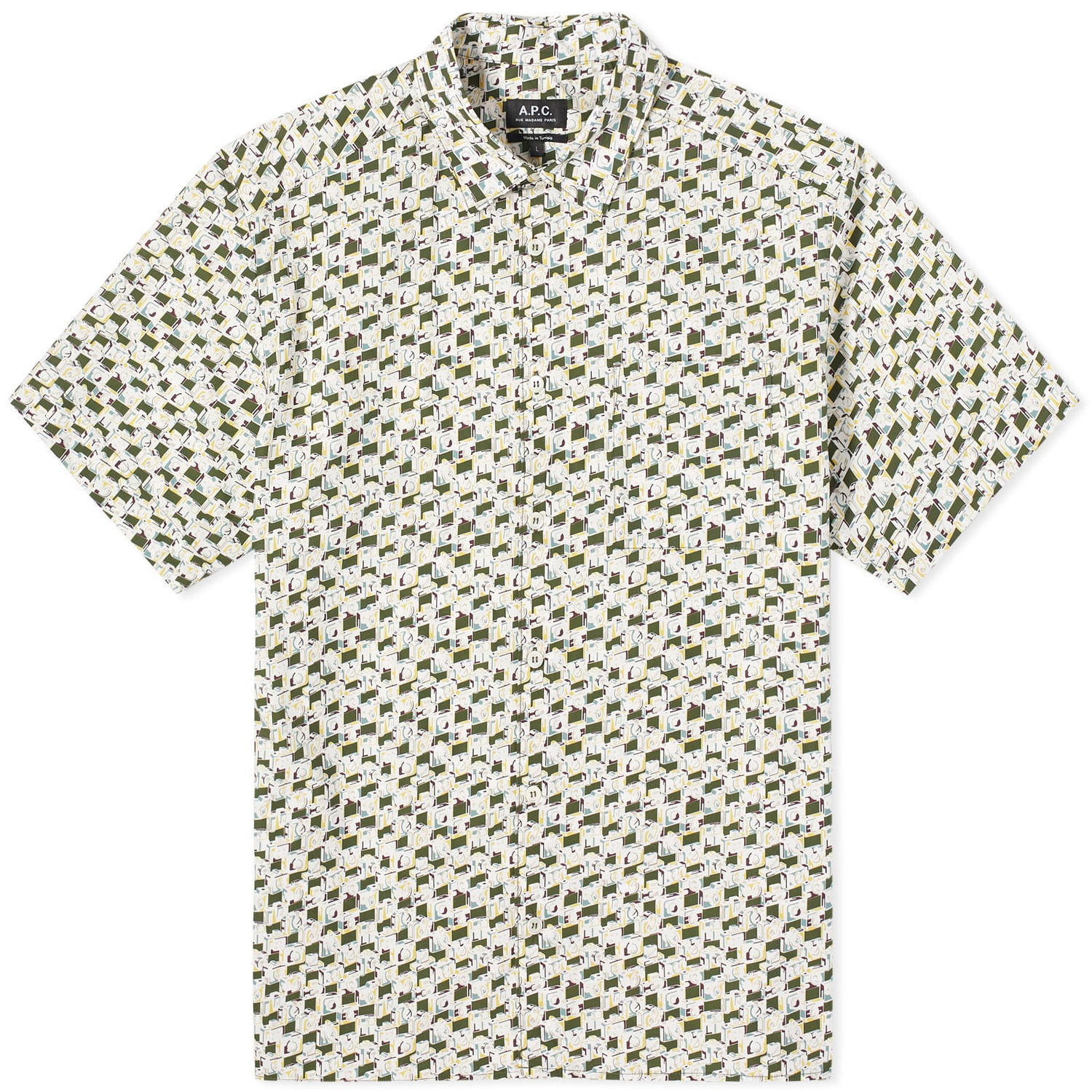 Košeľa A.P.C. Ross Short Sleeve Shirt Zelené | COGWL-H12541-KAF, 0