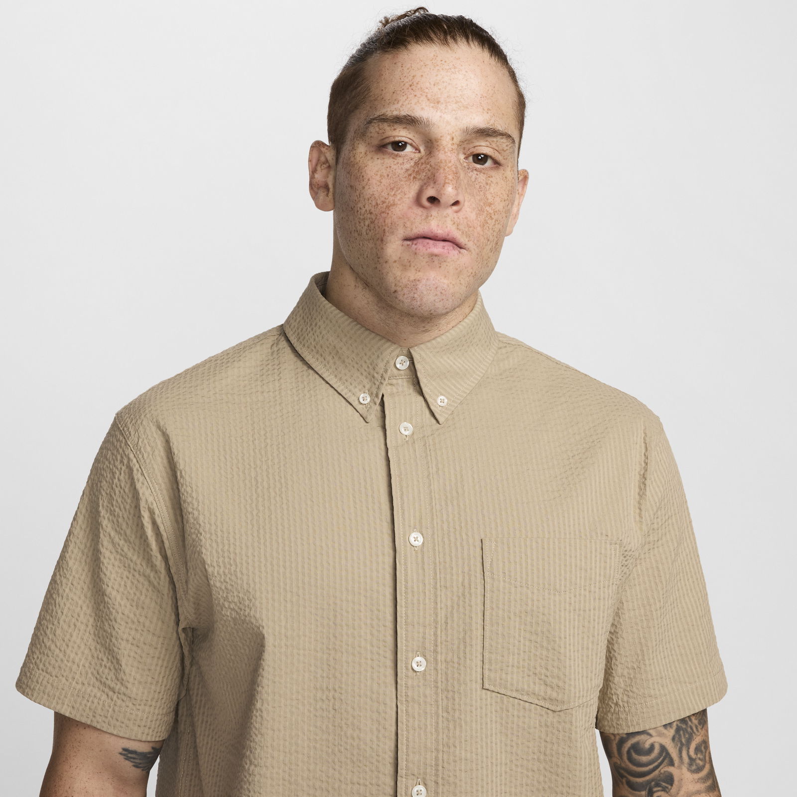 Life Short-Sleeve Seersucker Button-Down Shirt men Shortsleeves