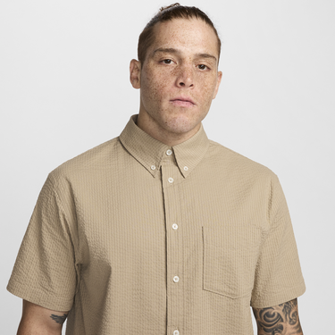 Košeľa Nike Life Short-Sleeve Seersucker Button-Down Shirt men Shortsleeves Béžová | FN3222-247, 3