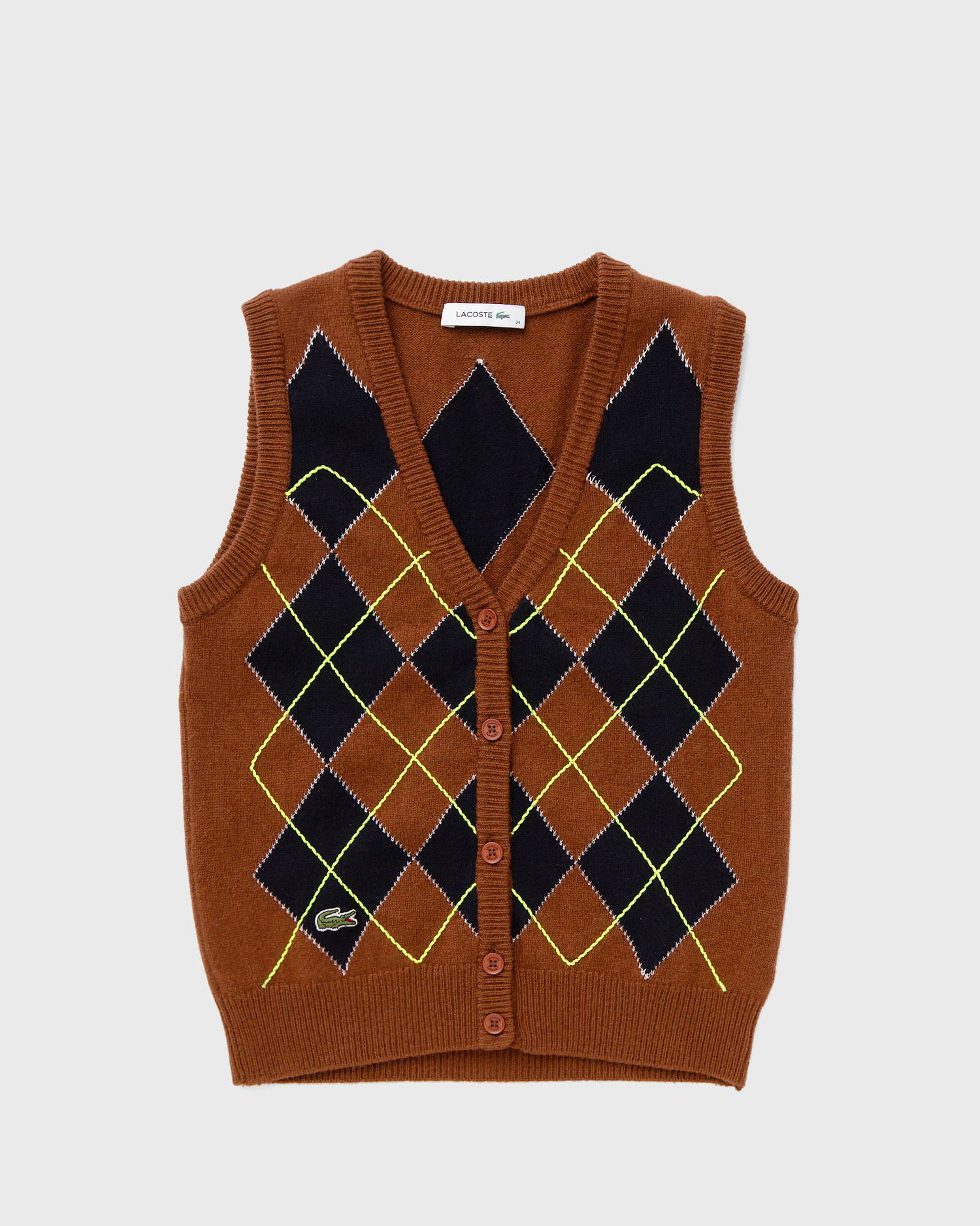 Sveter Lacoste Brown Argyle Cardigan Hnedá | AF2569-I62, 0