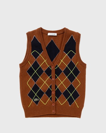 Sveter Lacoste Brown Argyle Cardigan Hnedá | AF2569-I62, 0