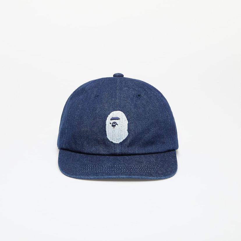 Šiltovka BAPE A BATHING APE Ape Head Denim Cap Indigo Modrá | 001CPK301002M ING