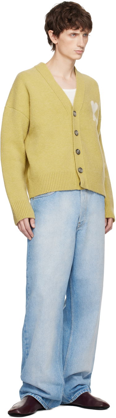 Sveter AMI Alpaca Ami De Coeur Cardigan Žltá | H25UKC365.KN0135, 3