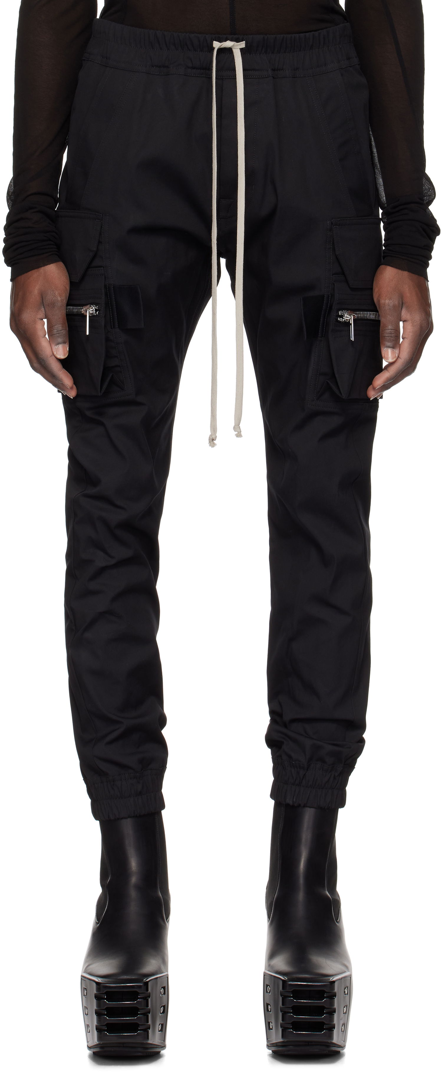 Cargo nohavice Rick Owens Rick Owens Hollywood Mastadon Cargo Pants Čierna | RU01E5396 TE, 0
