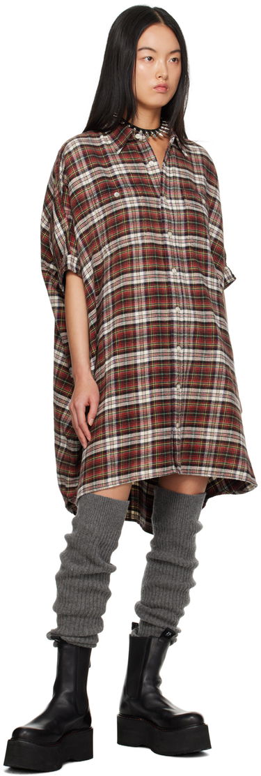 Šaty R13 R13 Oversized Plaid Minidress Červená | R13WR019-R256B, 3