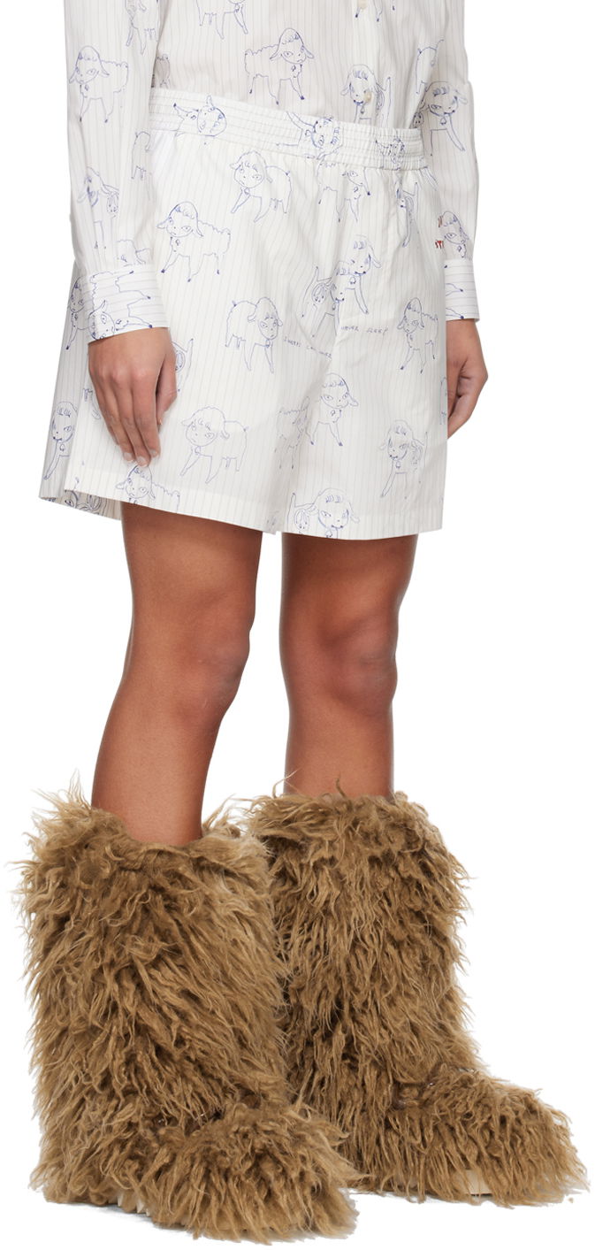 Boxerky Stella McCartney Stella McCartney Sheep Can Never Sleep Print Shorts Biela | 6030333BSSH7, 1
