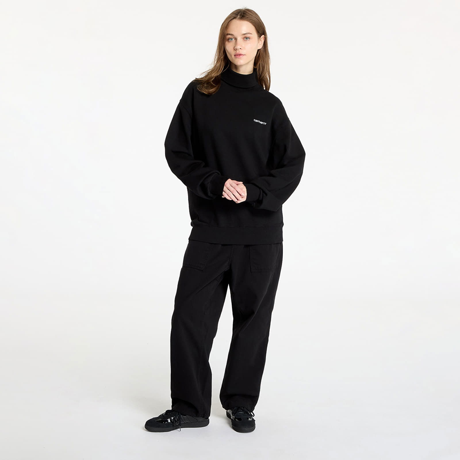 Script Mockneck Sweat UNISEX Black