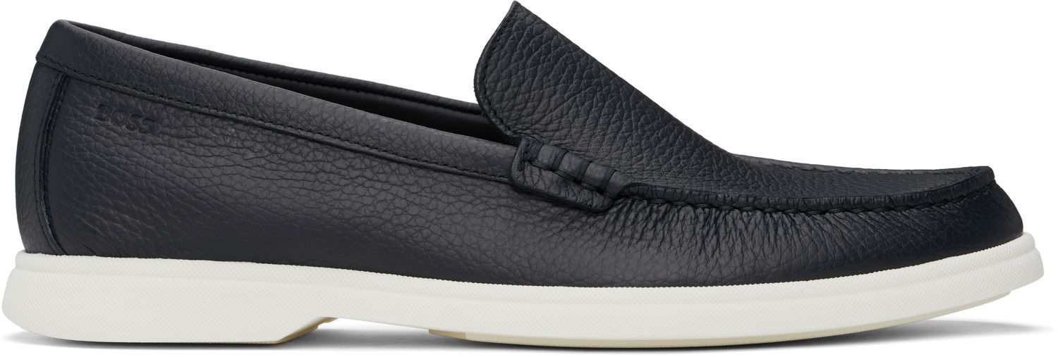 Tenisky a topánky BOSS BOSS Tumbled Leather Loafers Čierna | 50536173, 0