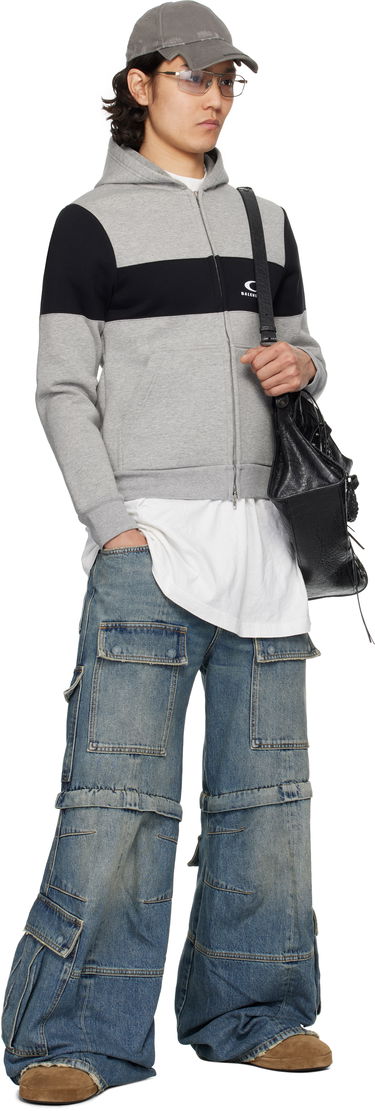 Mikina Balenciaga Balenciaga Technical Jersey Zip-Up Hoodie Šedá | 808832TRVJ2, 4