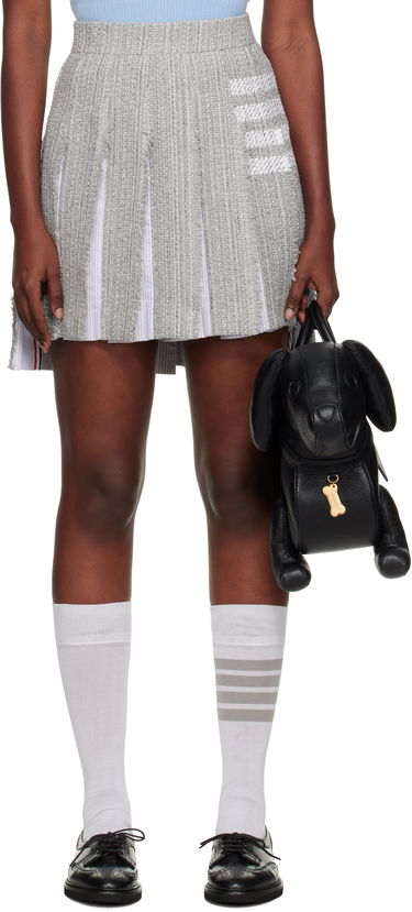 Sukňa Thom Browne Thom Browne Classic Pleated 4-Bar Miniskirt Šedá | FGC724T-F0512, 0