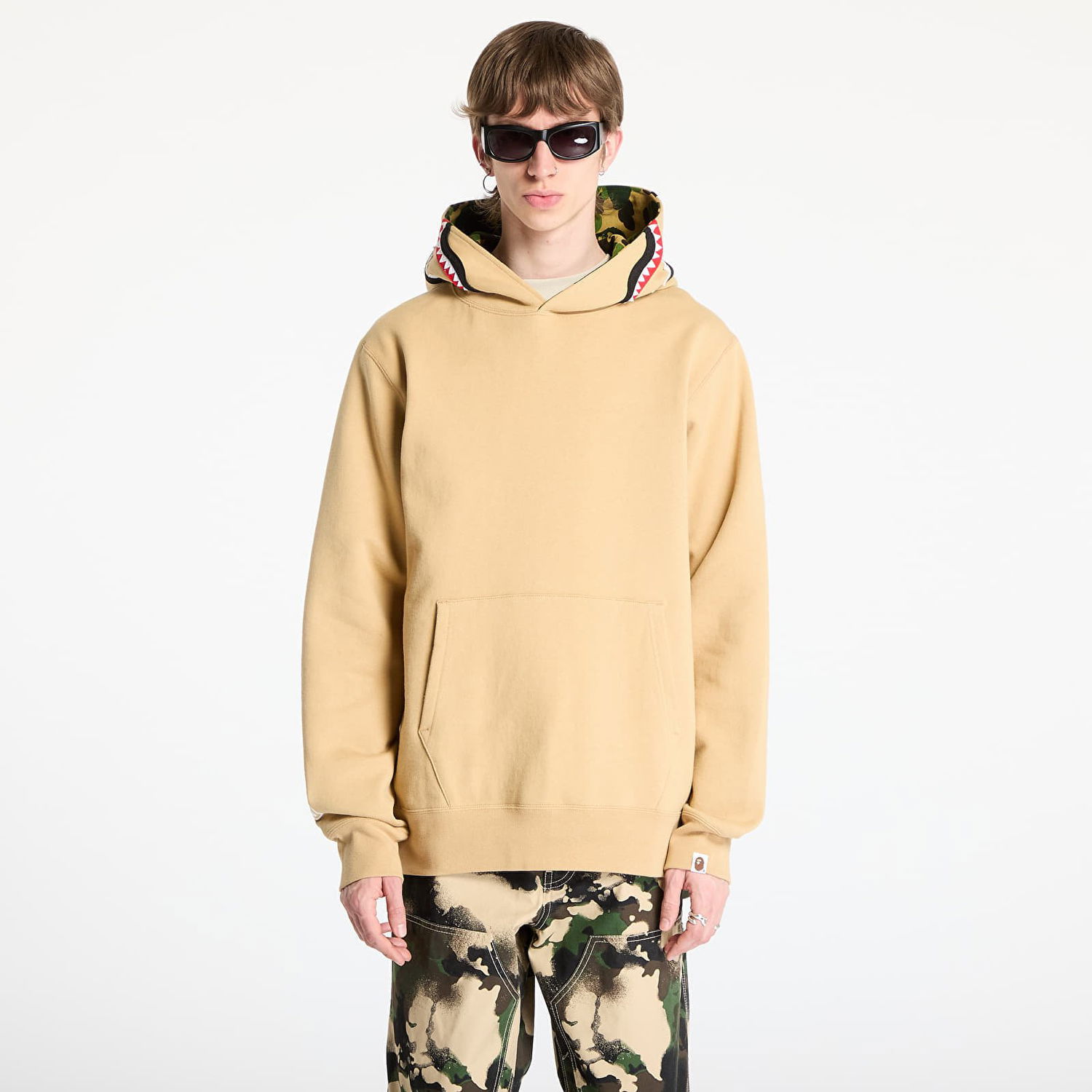 Mikina BAPE A BATHING APE ABC Camo Shark Pullover Hoodie Béžová | 001PPL301009MBEI, 0