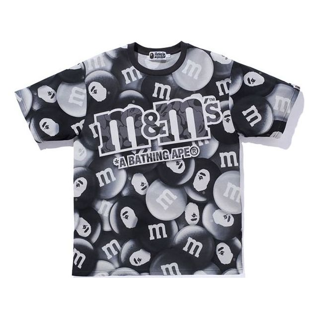 Tričko BAPE Bathing Ape x M&Ms Monochrome Full Print Tee Čierna | 1H21-109-923