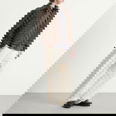 Bunda Universal Works Jacquard Knit Rams Plaid Jacket Rôznofarebný | P33099-BRN, 4